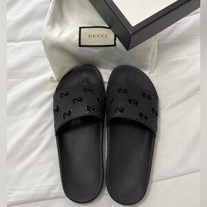 Gucci Black Slide Sandals